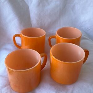 Vintage Orange Federal Mugs -Set of 4